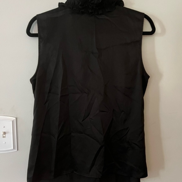 Calvin Klein Black Ruffled Sleeveless Blouse - Picture 2 of 6